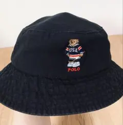 美品　ポロベア　ラルフローレン　ハット　黒