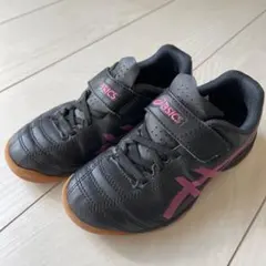 asics JUNIOLE フットサルシューズ ブラック/ピンク18cm