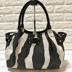 kate spade ケイトスペード トートバッグ ゼブラ柄 ナイロン エナメル
