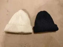ニット帽 2点セットユニクロ ホワイト & RODEO CROWNS ネイビー