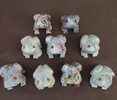 ピカソストーン(ジャスパー)　蛙彫刻4体セット