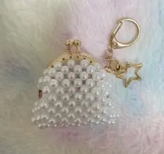 パールビーズ のがま口⭐︎小銭入れ♡ハンドメイド