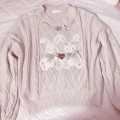 ♥︎︎正規品♥︎︎LIZLISA Twin Bearsニットトップス ピンクのサムネイル