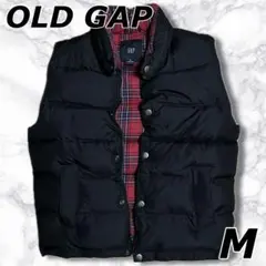 激レア OLD GAP ギャップ ダウンベスト M 裏地チェック柄 ブラック
