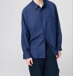 UNIQLO C ブロードオーバーサイズシャツ L ブルー
