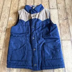 ダウンベスト ネイビーブルーとベージュ 160cm
