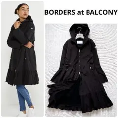 人気✨ボーダーズアットバルコニー ティアードスプリングコート　ナイロン　黒 2026年最新】BORDERS at BALCONY レディース トレンチコート