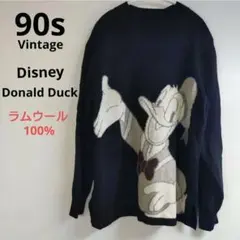 90s ヴィンテージ　ディズニー　ドナルド・ダック　ニット　セーター　Mサイズ