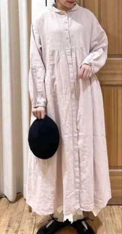 サマンサモスモス　Cross×Linen クロスリネンショールカラーワンピース