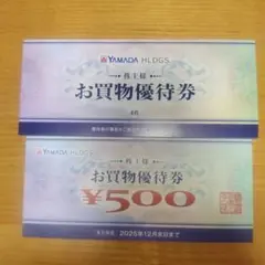 ヤマダ電機 お買物優待券 5枚 ¥500券