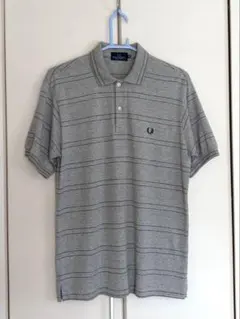 FRED PERRY ポロシャツ グレー ボーダー 日本製 Mのサムネイル