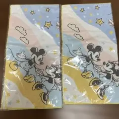 未使用！ミッキーとミニーの可愛いデザインの2WAYタオルハンカチ2枚セットです♪