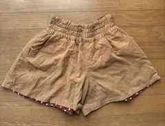 短パン　キャメル　コーデュロイ　女の子　リバーシブル　ウェストゴム　150cm