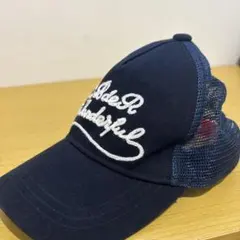 【美品】ネイビー 刺繍ロゴ キャップ