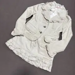 メゾピアノ☆140☆ジャケットとスカートとフリルロンTの3点セット☆お値下げ