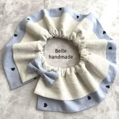 307. フリルスタイ　ハンドメイド　付け襟　まん丸スタイ　リボン