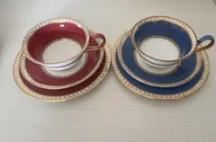 WEDGWOOD ユーランダー パウダー ルビー ブルー トリオ ペア6点セット 