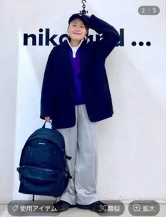 niko and…　ウーリーテックテーラードジャケット　ブラック　Lサイズ