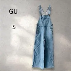 GU＊デニムサロペット 【S】オーバーオール ワイドパンツ ライトブルーのサムネイル