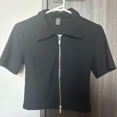 【最終値下げ】ブラックショート丈ポロシャツ 半袖