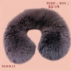 グレー ファー マフラー 32×14 cm リアルファー ネックウォーマー 首巻