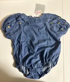 【タグ付き】JUO花刺繍デニムロンパース