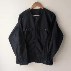 無印良品/ノーカラーシャツ ブラックL〜XL 美品