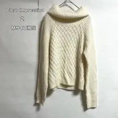 Clear Impression ケーブル編みニット Mサイズ相当　ホワイト