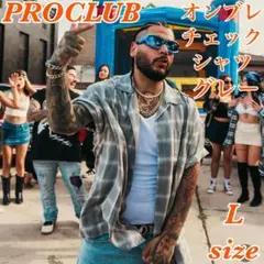 PROCLUB L オンブレチェックシャツ プロクラブ Caltop チカーノ