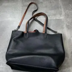 美品✨ タケオキクチ リバーシブル トートバッグ 2way バイカラー レザー