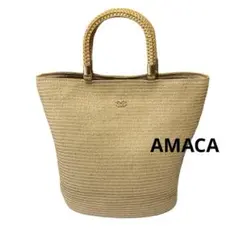 未使用　アマカ　AMACA 編み込みデザインのかごバッグ アマカ AMACA 編み込みかごバッグ 未使用 - メルカリ