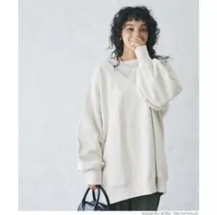 未使用coca ヘビーウェイト裏起毛Vネック袖ボリュームスウェット　アイボリー