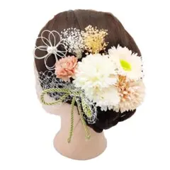 コーラル 和風 髪飾り 成人式 卒業式 入学式 浴衣 和服 着物 結婚式 水引