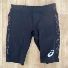 ASICS ブラックハーフタイツ