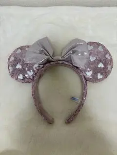 ディズニーランド ミニー ハート スパンコール カチューシャ ピンク