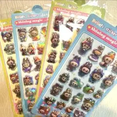 LABUBU 3D ぷっくり立体 ボンボンドロップシール 4枚セット(数量限定)