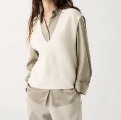 UNIQLO ＊ ユニクロ 3Dスフレヤーン Vネックベスト ニットベスト 美品