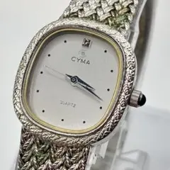 稼働⭐️CYMA シーマ　腕時計　レディース　1Pダイヤ　クォーツ　シルバーのサムネイル