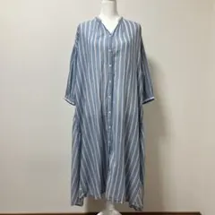 スタジオクリップ　ロングワンピース　綿　ワンピース　ストライプ　春　綿100%