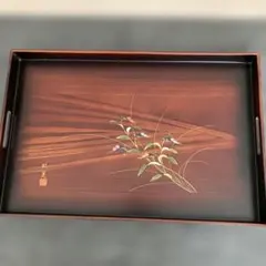 讃岐漆器 讃岐角盆漆塗り木製 盆 2枚セット 蘭の絵柄 漆器風 - メルカリ