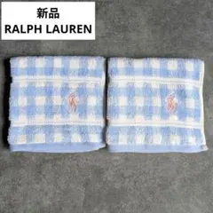 RALPH LAUREN ラルフローレン ハンカチ 水色 ギンガムチェック