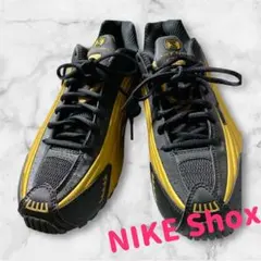 NIKE SHOX R4 BLACK/METALLIC GOLD-27.5cm