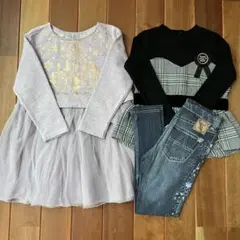 アナスイミニ 長袖 トレーナー ワンピース レギンス 110 120 3点セット