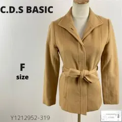 訳あり C.D.S BASIC ショートコート アウター カシミヤ混 ベルト付きのサムネイル