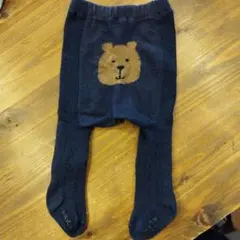 【最安】babyGAP タイツ ネイビー クマ刺繍 0-12ヶ月