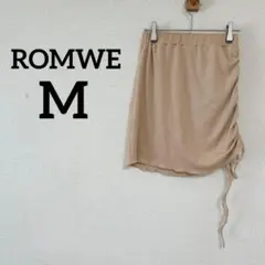 ROMWE 【M】ベージュ ミニスカート しぼり リブ素材のサムネイル