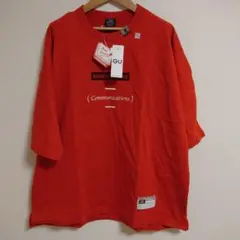 新品 GU ミハラヤスヒロ コラボレーション オレンジ ビッグTシャツ 5分袖