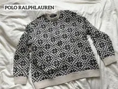 90s POLO Ralph Lauren ノルディック コットン ハンドニット