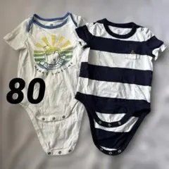 GAP baby ロンパース 2点セット ボーダー ブラナンベア 80サイズ