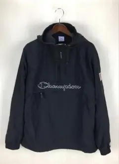 Champion フード付きナイロンジャケット Lブラック　y2k